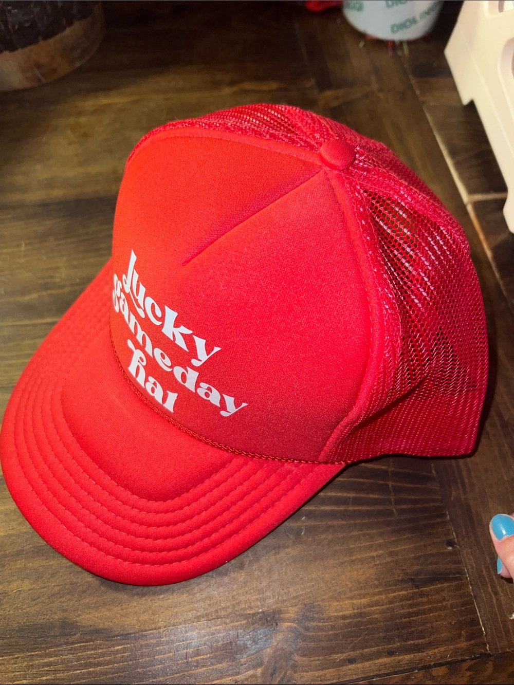 NWOT! OTTO Lucky Gameday Hat - Red Trucker Cap - Picture 5 of 5